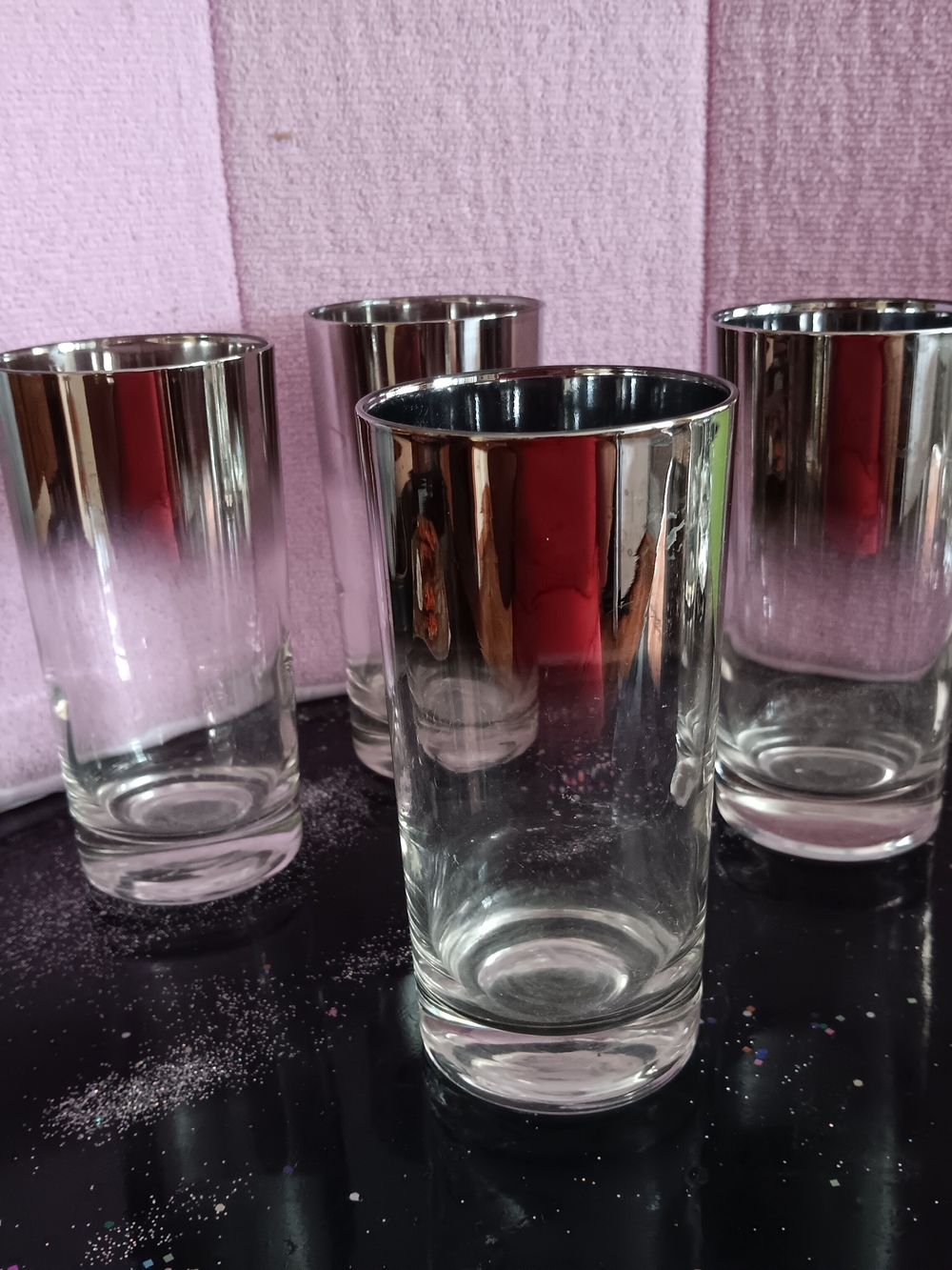 Mid Century Modern Mercury Ombre Highball Glasses Set Of 4 Dorothy Thorpe Style